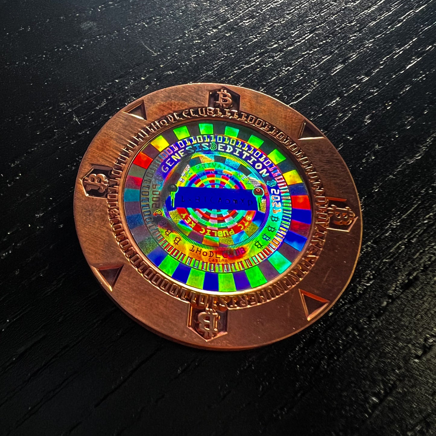 2021 1HoDLCLUB Copper BTC Poker chips N°201